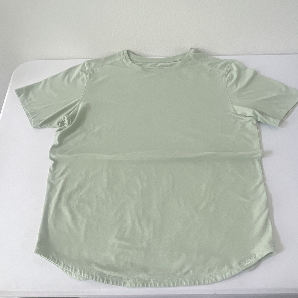 Legends Men's Crew Neck Stretch Solid Logo Short Sleeve T-Shirt Green XL Regular